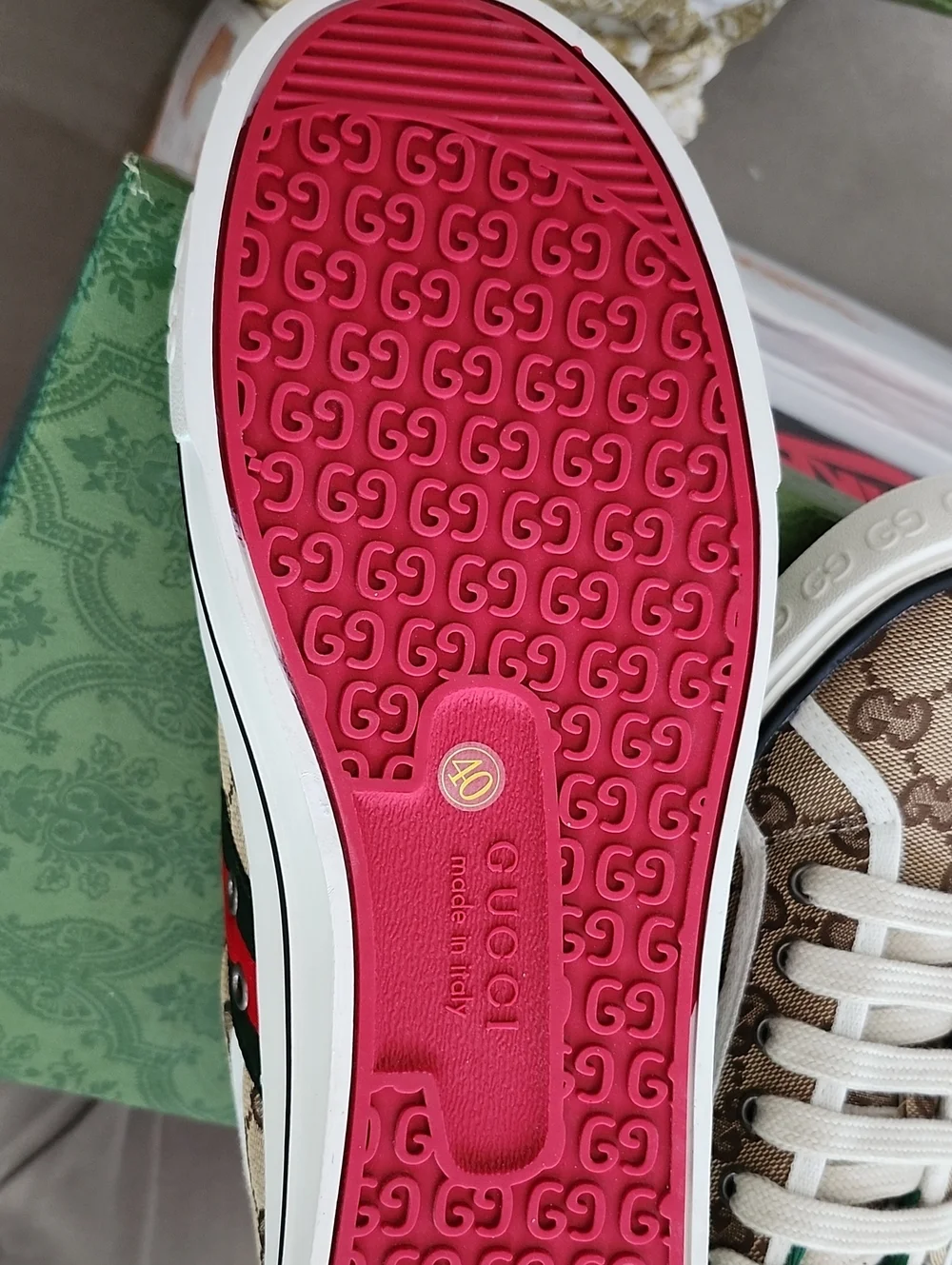Gucci 1977 Sneakers GG Canvas Low-Top Sneakers with Green-Red Web